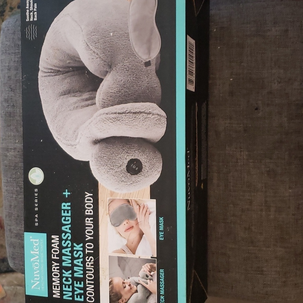 NuvoMed Memory Foam Neck Messager + Eye Mask in Gray